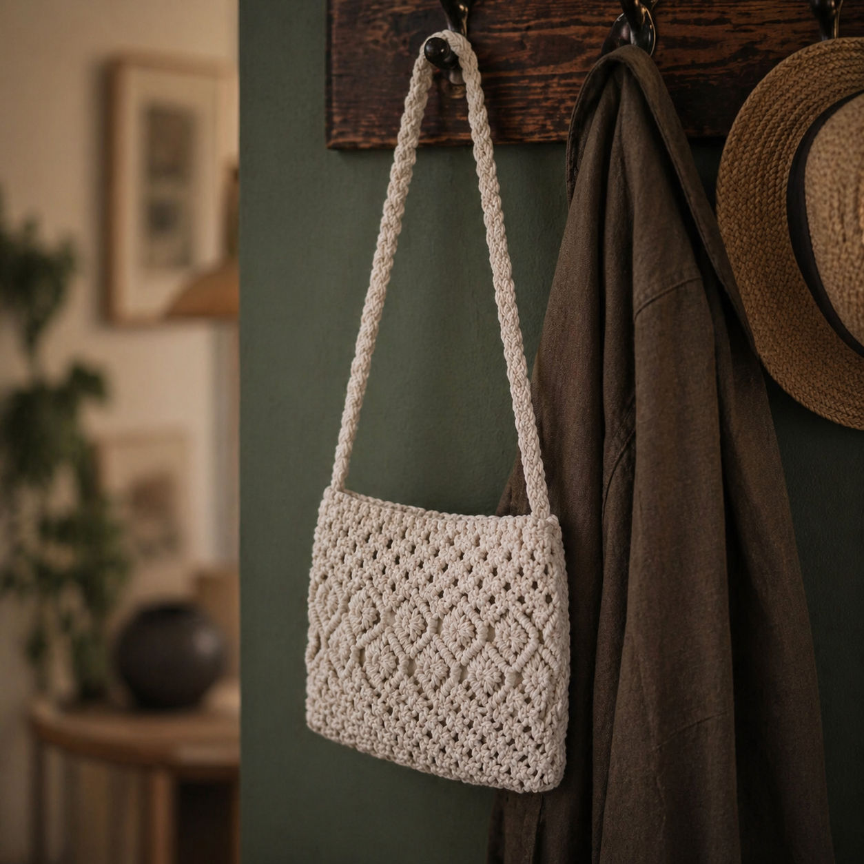 Handcrafted Macrame Bag Artisanal Accent for Any Occasion